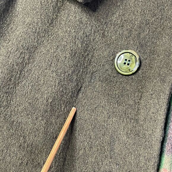 Vintage Pisa Italian Wool Coat Brown Plaid Lined Classic Overcoat Unisex Fit - Picture 8 of 16